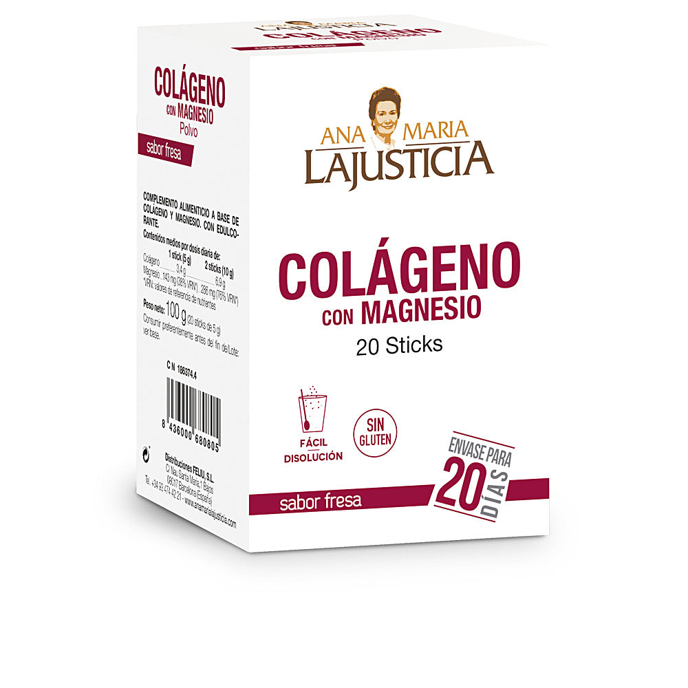 COLAGENO CON MAGNESIO sabor fresa 20 sticks