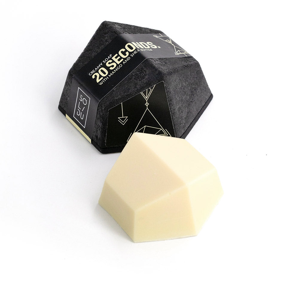 Pastilla de jabón cremoso de manos y cuerpo con mango 20 SEGUNDOS 55 gr