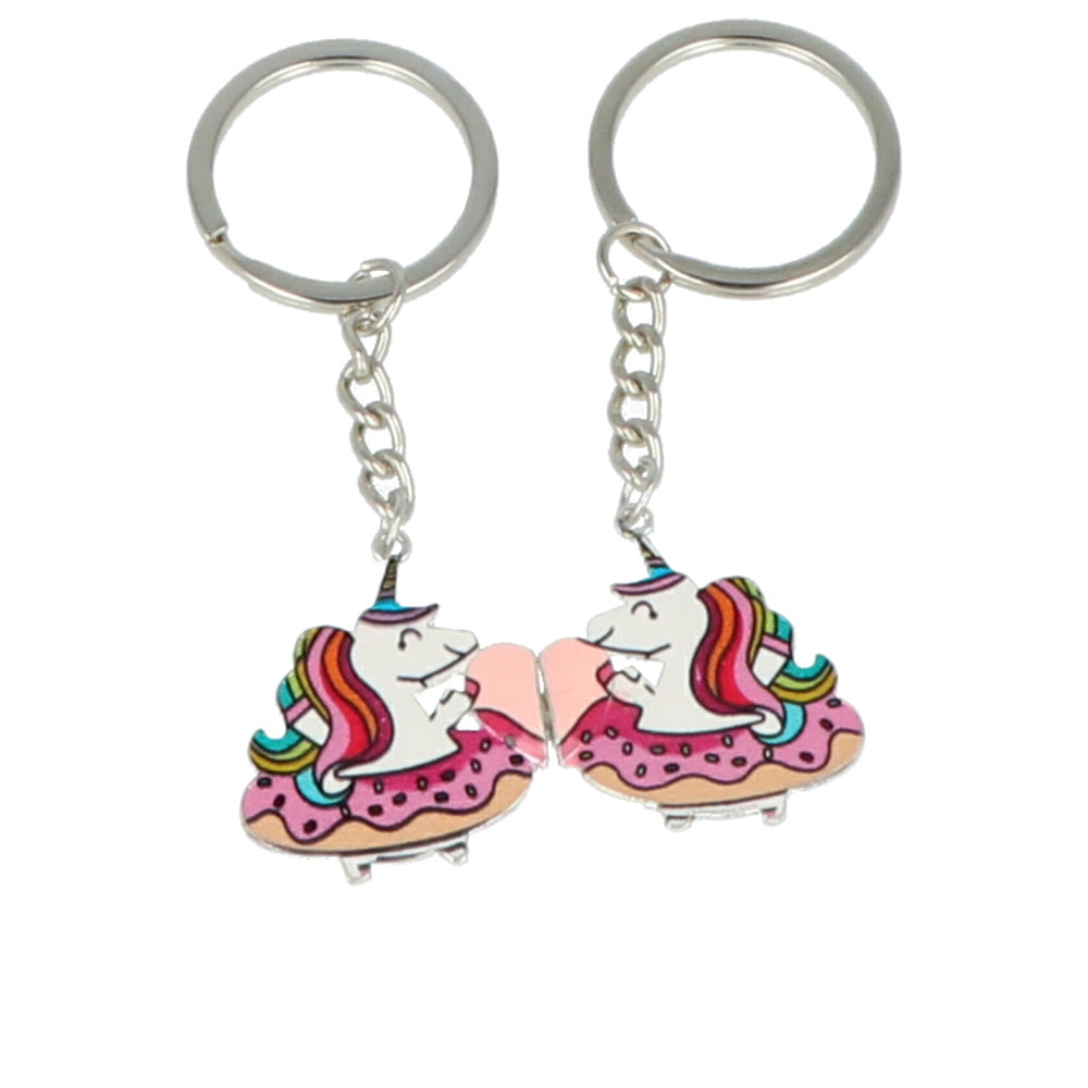LLAVEROS UNICORNIO CON IMÁN BFF set 2pz