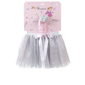 TUTÚ PLATEADO Y CINTA CON CORONA set 2 pz