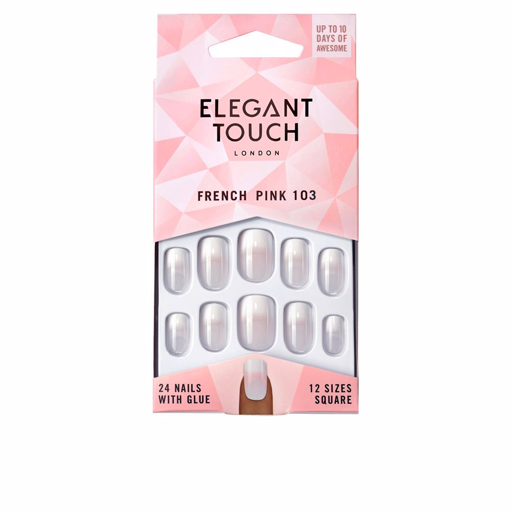 FRENCH pink nails with glue square