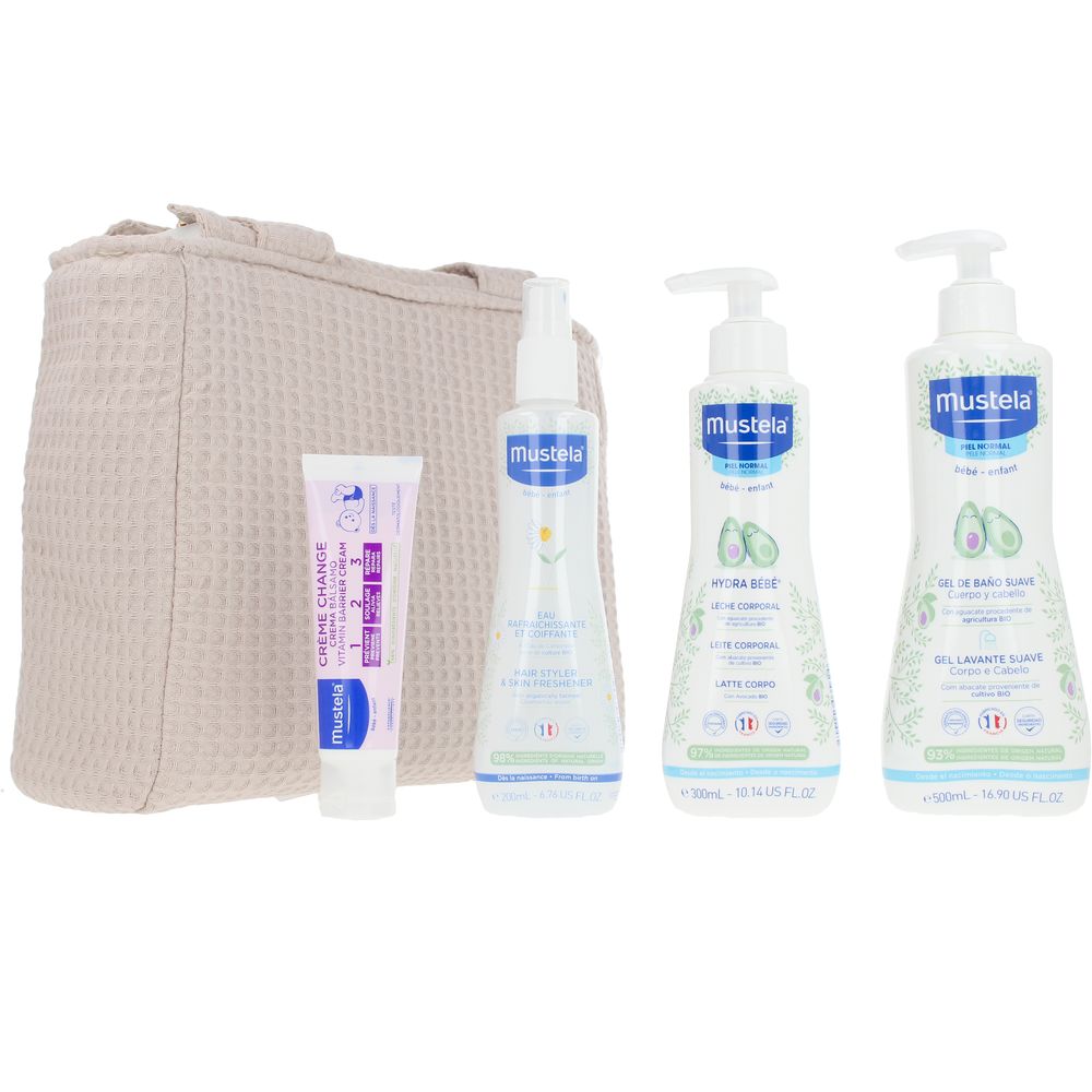 Estuche con ruedas beige, 5 piezas