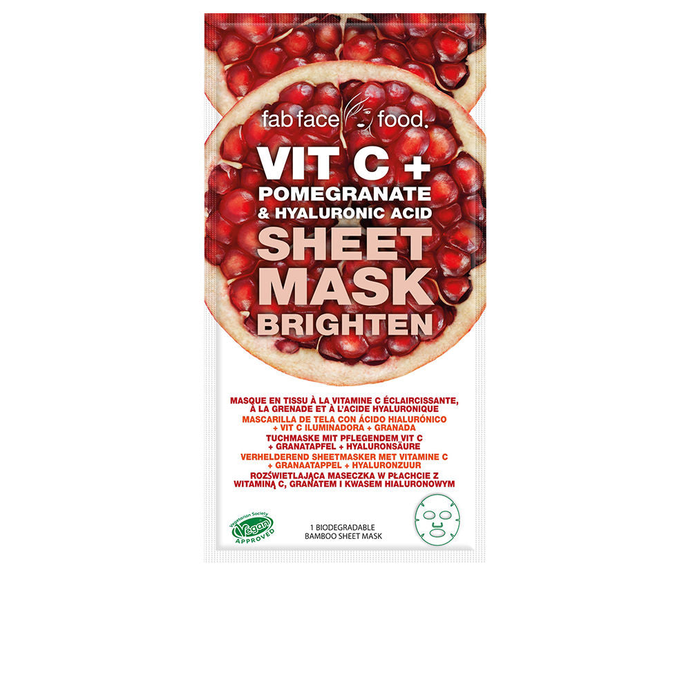 FAB FACE FOOD VIT C + POMEGRANATE & HYALURONIC ACID fabric mask 1 pc