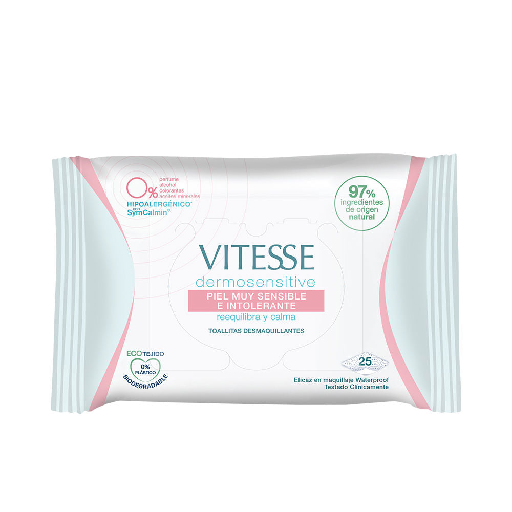 Dermosensitive makeup remover wipes rebalance and soothe 25 units