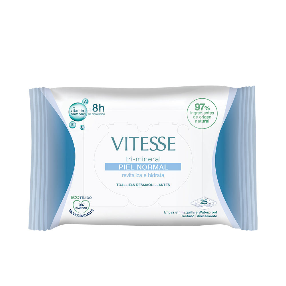 TRI-MINERAL NORMAL SKIN makeup remover wipes 25 units