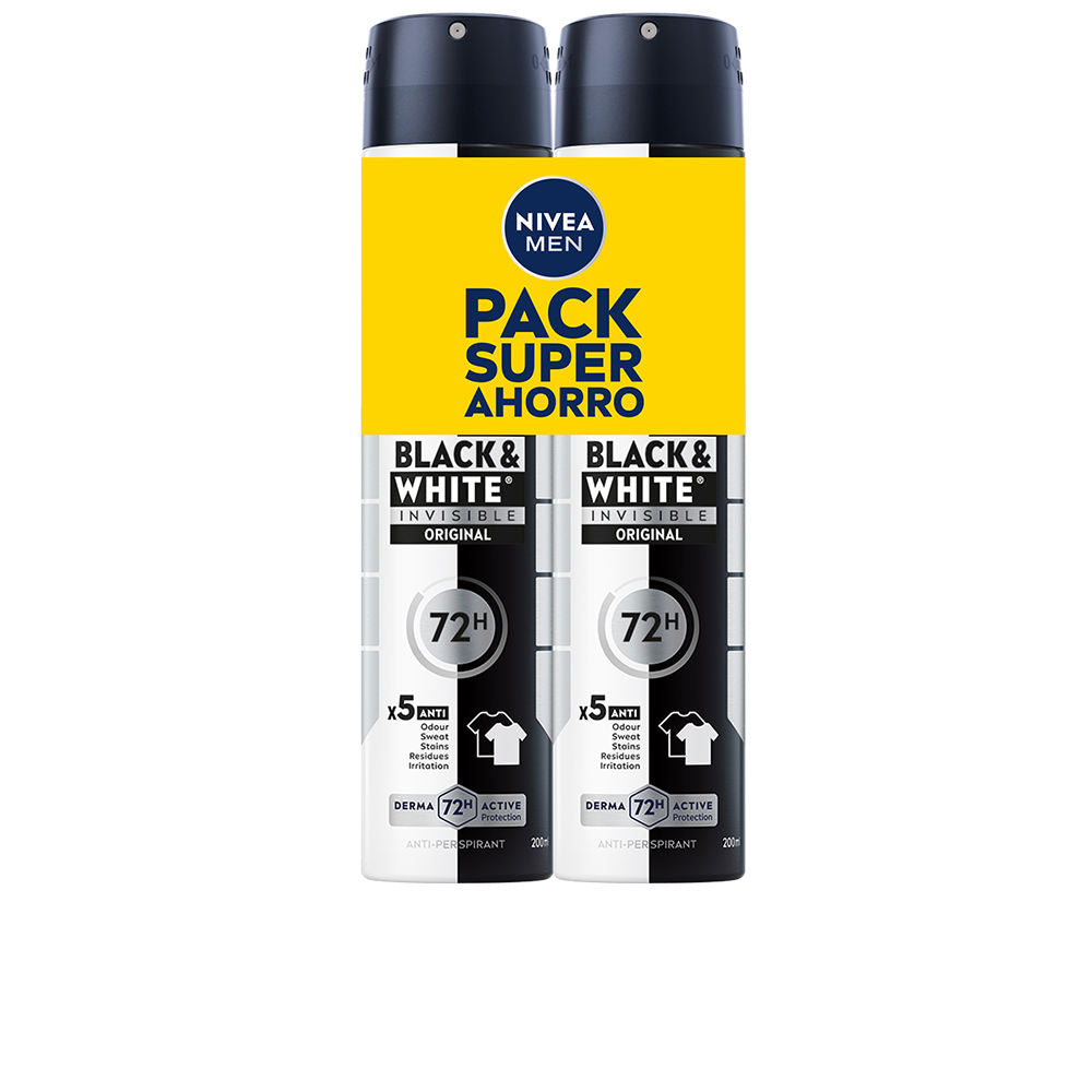 MEN BLACK &amp; WHITE INVISIBLE ORIGINAL PACK 2 x 200 ml