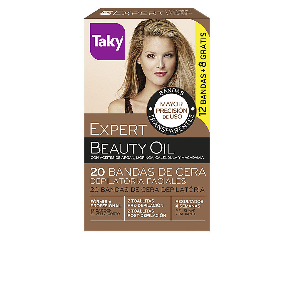 NATURAL OILS depilatory facial wax strips 20 units