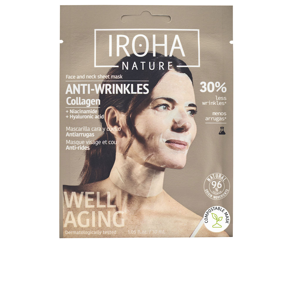 100% COTTON FACE &amp; NECK MASK collagen-antiage 1 u